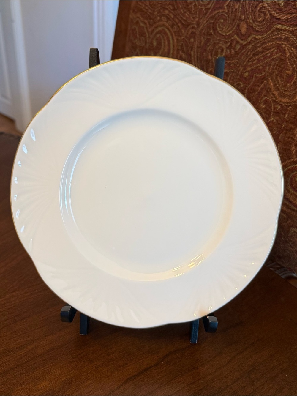 Vintage Royal York (England) Petite Gold 8.5” Salad Plate White w/ Gold Trim